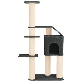 Katzennbaum mit Sisal-Kratzsäulen Dunkelgrau 183 cm