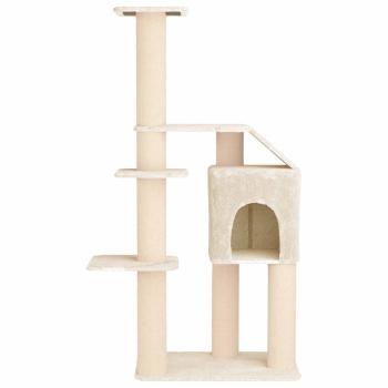 Katzennbaum mit Sisal-Kratzsäulen Creme 183 cm