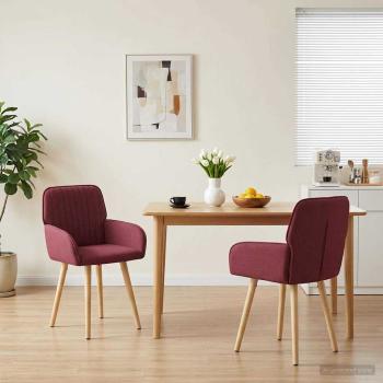 ARDEBO.de - Esszimmerstühle 2 Stk. Stoff Weinrot 56,5 x 50 x 87,5 cm