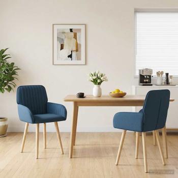 ARDEBO.de - Esszimmerstühle 2 Stk. Stoff Blau 56,5 x 50 x 87,5 cm