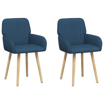 Esszimmerstühle 2 Stk. Stoff Blau 56,5 x 50 x 87,5 cm