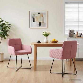 ARDEBO.de - Esszimmerstühle 2 Stk. Samt Rosa 59 x 56,5 x 86 cm