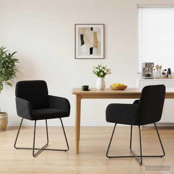 ARDEBO.de - Esszimmerstühle 2 Stk. Samt Schwarz 59 x 56,5 x 86 cm