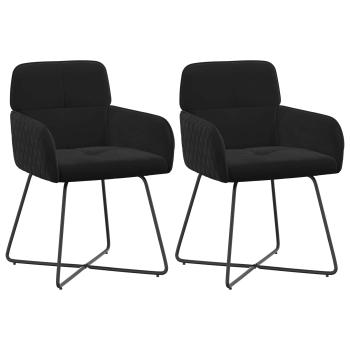 Esszimmerstühle 2 Stk. Samt Schwarz 59 x 56,5 x 86 cm