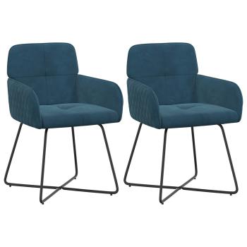 Esszimmerst?hle 2 stk. Samt Blau 59 x 56,5 x 86 cm