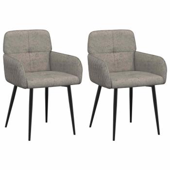 Esszimmerstühle 2 stk. Kunstwildleder Hellgrau 59x56,5x85 cm