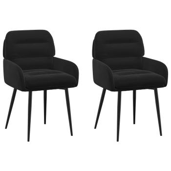 Esszimmerstühle 2 Stk. Samt Schwarz 59 x 59,5 x 90 cm