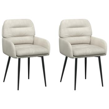 Esszimmerstühle 2 Stk. Samt Creme 59 x 59,5 x 90 cm