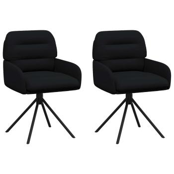 Drehstuhl Esszimmer 2 stk. Kunstleder Schwarz 59 x 59,5 x 90 cm