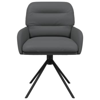 Drehstuhl Esszimmer 2 Stk. Kunstleder Grau 59 x 59,5 x 90 cm