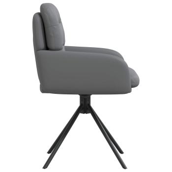 Drehstuhl Esszimmer 2 Stk. Kunstleder Grau 59 x 59,5 x 90 cm