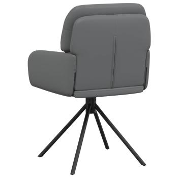 Drehstuhl Esszimmer 2 Stk. Kunstleder Grau 59 x 59,5 x 90 cm