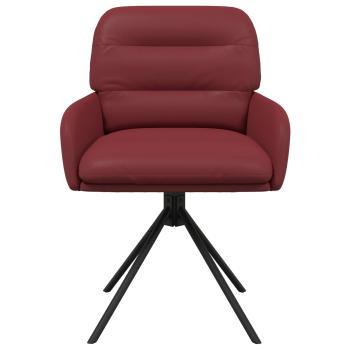 Drehstuhl Esszimmer 2 stk. Kunstleder Weinrot 59x59,5x90cm
