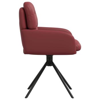 Drehstuhl Esszimmer 2 stk. Kunstleder Weinrot 59x59,5x90cm
