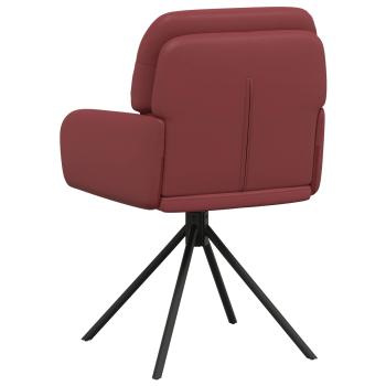 Drehstuhl Esszimmer 2 stk. Kunstleder Weinrot 59x59,5x90cm