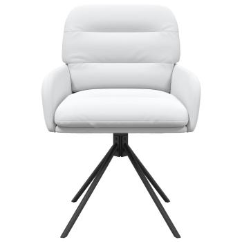 Drehstuhl Esszimmer 2 Stk. Kunstleder Weiß 59 x 59,5 x 90 cm