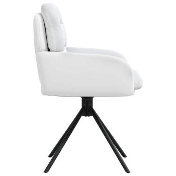 Drehstuhl Esszimmer 2 Stk. Kunstleder Weiß 59 x 59,5 x 90 cm