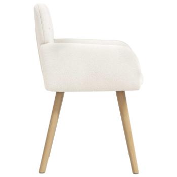 Esszimmerstühle 2 Stk. Bouclé Creme 59 x 57 x 85 cm