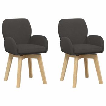 Drehstuhl Esszimmer 2 Stk. Bouclé Dunkelgrau 54 x 58 x 87 cm