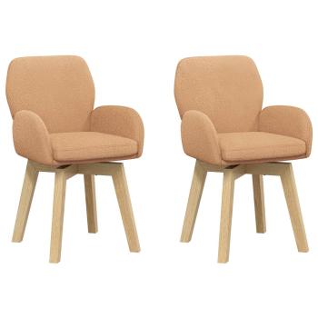 Drehstuhl Esszimmer 2 stk. Bouclé Beige 54 x 58 x 87 cm