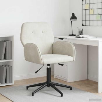 ARDEBO.de - Drehstuhl 54 x 55 x 90 cm Creme Samt