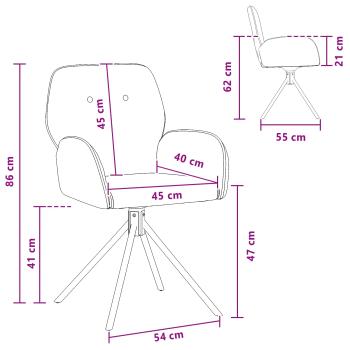 Drehstuhl Esszimmer 2 Stk. Kunstwildleder Braun 54 x 55 x 86 cm
