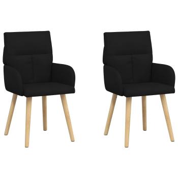 Esszimmerstühle 2 Stk. Stoff Schwarz 60 x 56 x 96 cm