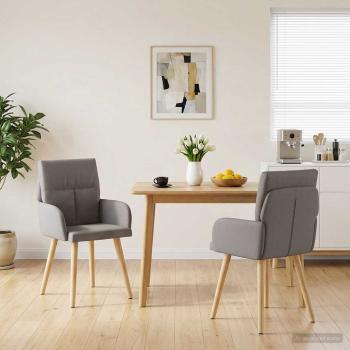 ARDEBO.de - Esszimmerstühle 2 Stk. Stoff Taupe 60 x 56 x 96 cm