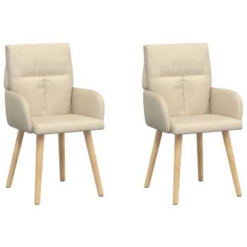 Esszimmerstühle 2 stk. Stoff Creme 60 x 56 x 93 cm