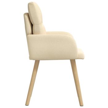 Esszimmerstühle 2 stk. Stoff Creme 60 x 56 x 93 cm