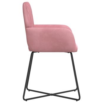 Esszimmerstühle 2 stk. Samt Rosa 55 x 50 x 84 cm