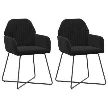 Esszimmerstühle 2 Stk. Samt Schwarz 55 x 50 x 84 cm