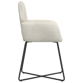Esszimmerstühle 2 Stk. Samt Creme 55 x 50 x 84 cm