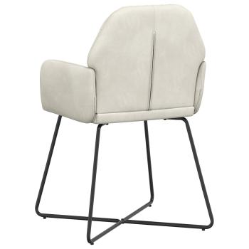 Esszimmerstühle 2 Stk. Samt Creme 55 x 50 x 84 cm