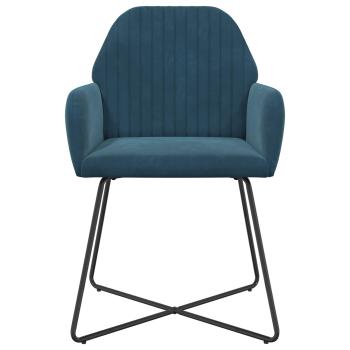 Esszimmerstühle 2 Stk. Samt Blau 55 x 50 x 84 cm