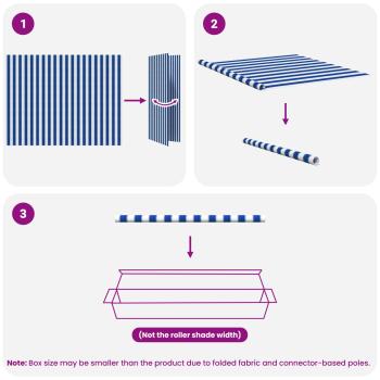 Außenrollo 90% UV-Block Blau-weiß gestreift 200 x 140 cm HDPE