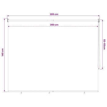 Außenrollo 90% UV-Block Blau-weiß gestreift 200 x 140 cm HDPE