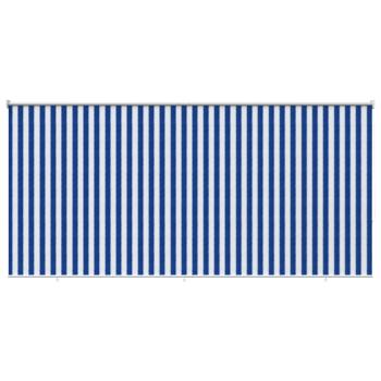 Außenrollo 90% UV-Block Blau-weiß gestreift 350 x 140 cm HDPE