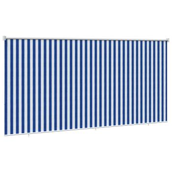Außenrollo 90% UV-Block Blau-weiß gestreift 400 x 140 cm HDPE