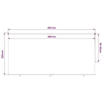 Außenrollo 90% UV-Block Blau-weiß gestreift 400 x 230 cm HDPE