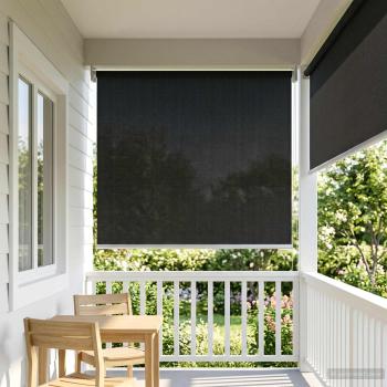 Außenrollo 90% UV-Block Schwarz 80 x 140 cm HDPE