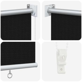Außenrollo 90% UV-Block Schwarz 200 x 140 cm HDPE