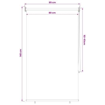 Außenrollo 90% UV-Block Braun 80 x 140 cm HDPE