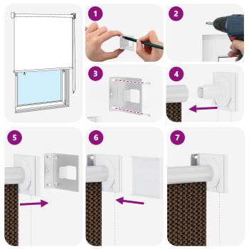 Außenrollo 90% UV-Block Braun 80 x 140 cm HDPE
