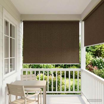 Außenrollo 90% UV-Block Braun 120 x 230 cm HDPE