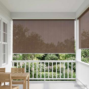 Außenrollo 90% UV-Block Taupe 200 x 140 cm HDPE