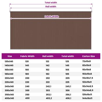 Außenrollo 90% UV-Block Taupe 400 x 140 cm HDPE