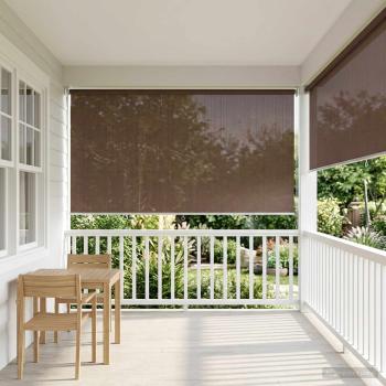 Außenrollo 90% UV-Block Taupe 400 x 140 cm HDPE