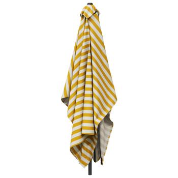 Gartensonnenschirm Rechteckig 2 x 3 m Polyester Gelb und Weiß