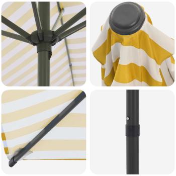 Gartensonnenschirm Rechteckig 2 x 3 m Polyester Gelb und Weiß